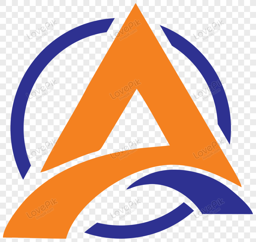 Orange and blue A-shaped logo